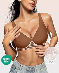 OEAK Womens Deep V Bras Wireless Comfortable Bra