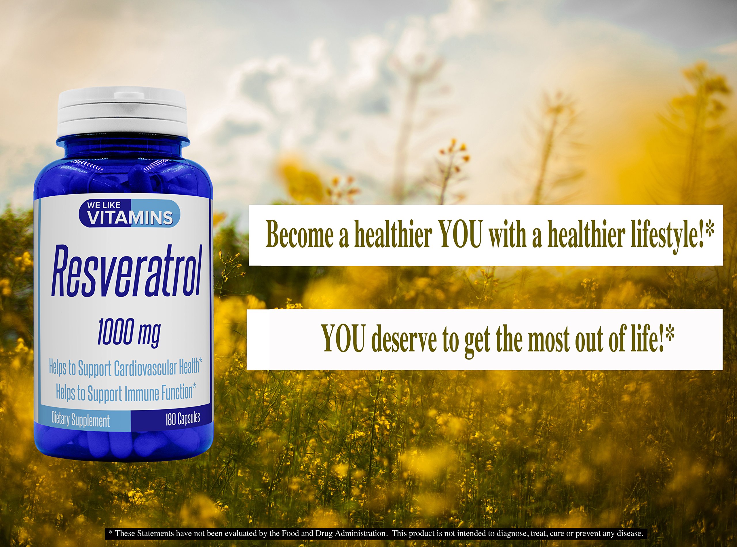 Resveratrol 1000mg 180 Capsules 3 Month Supply Best Value