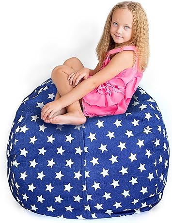 Amazon Com Storage Bean Bag Chair 38 Inch Space Saver Stuffed