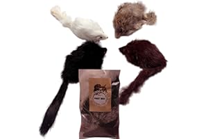 HDP Long haired Furry Mice cat Toy Size:Pack of 8