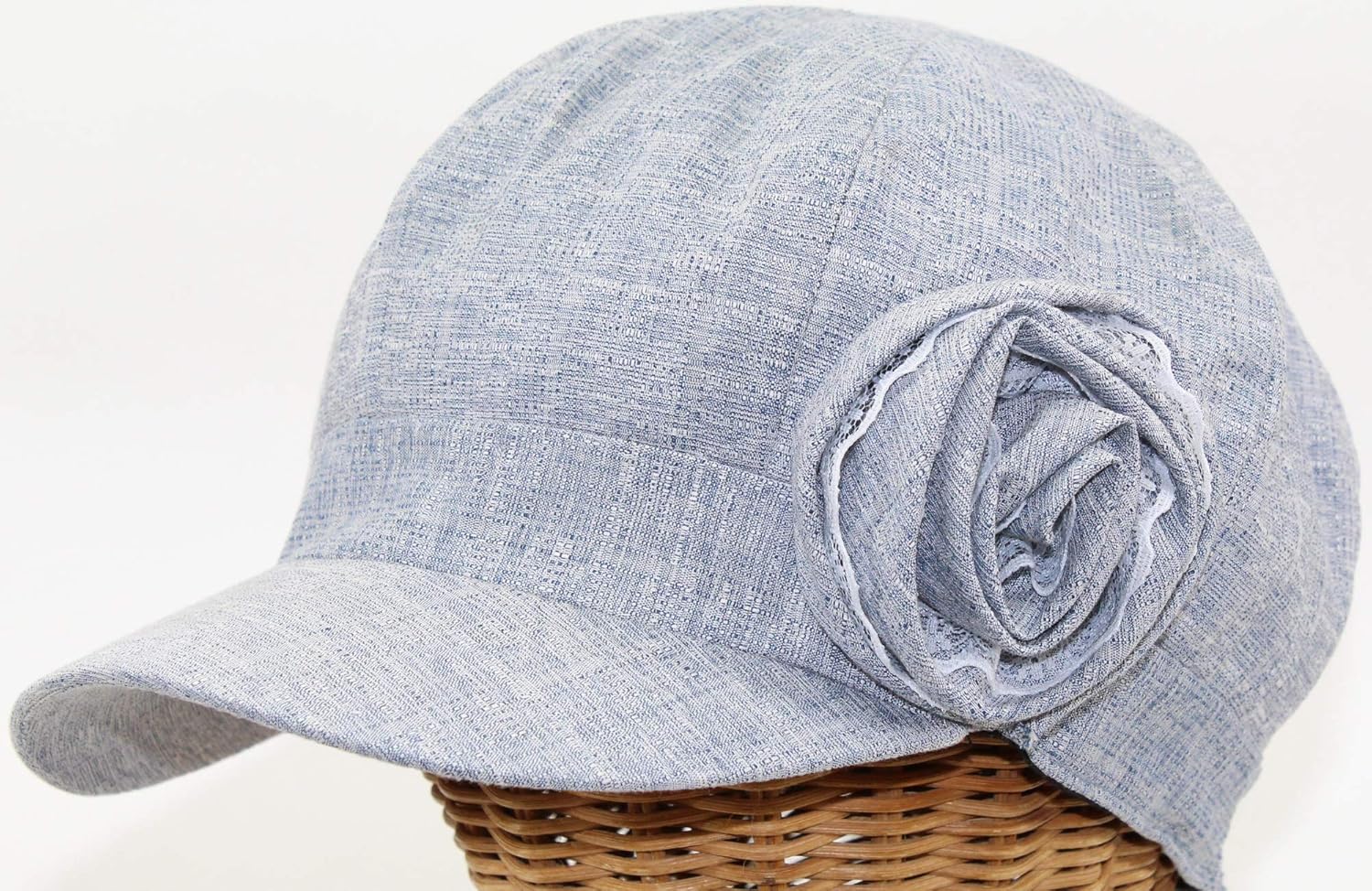 blue newsboy cap