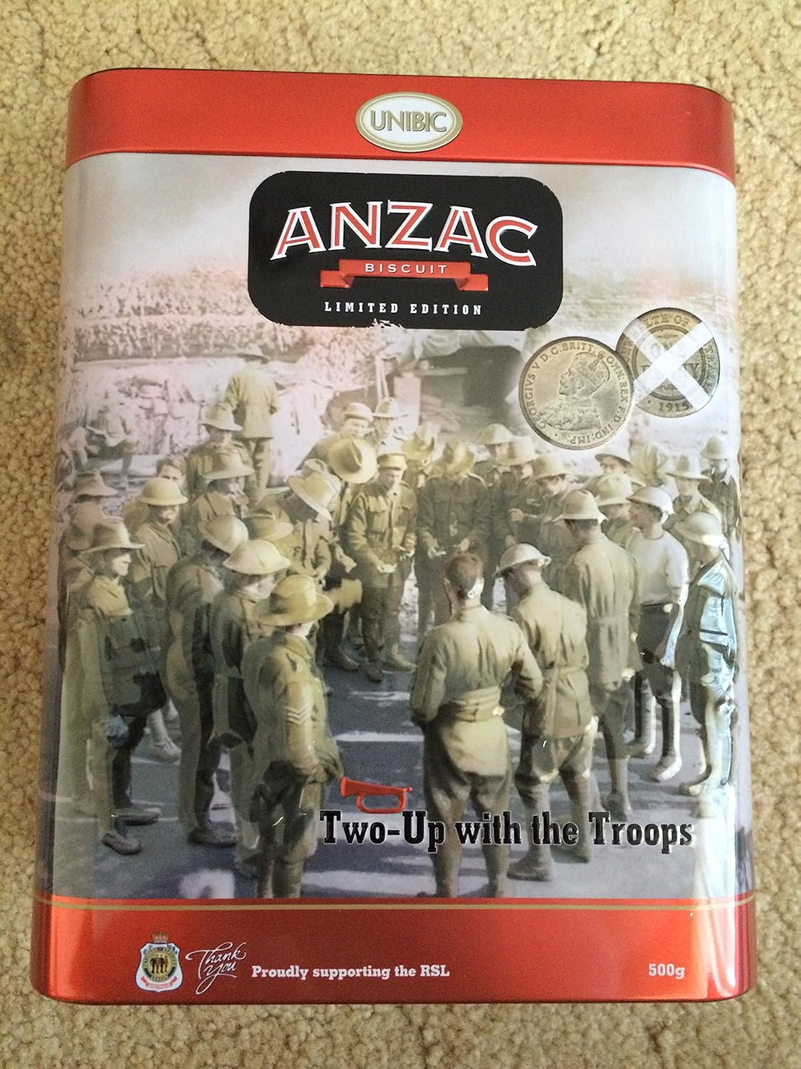 Anzac Cookies Authentic Biscuit LIMITED EDITION TIN 500G
