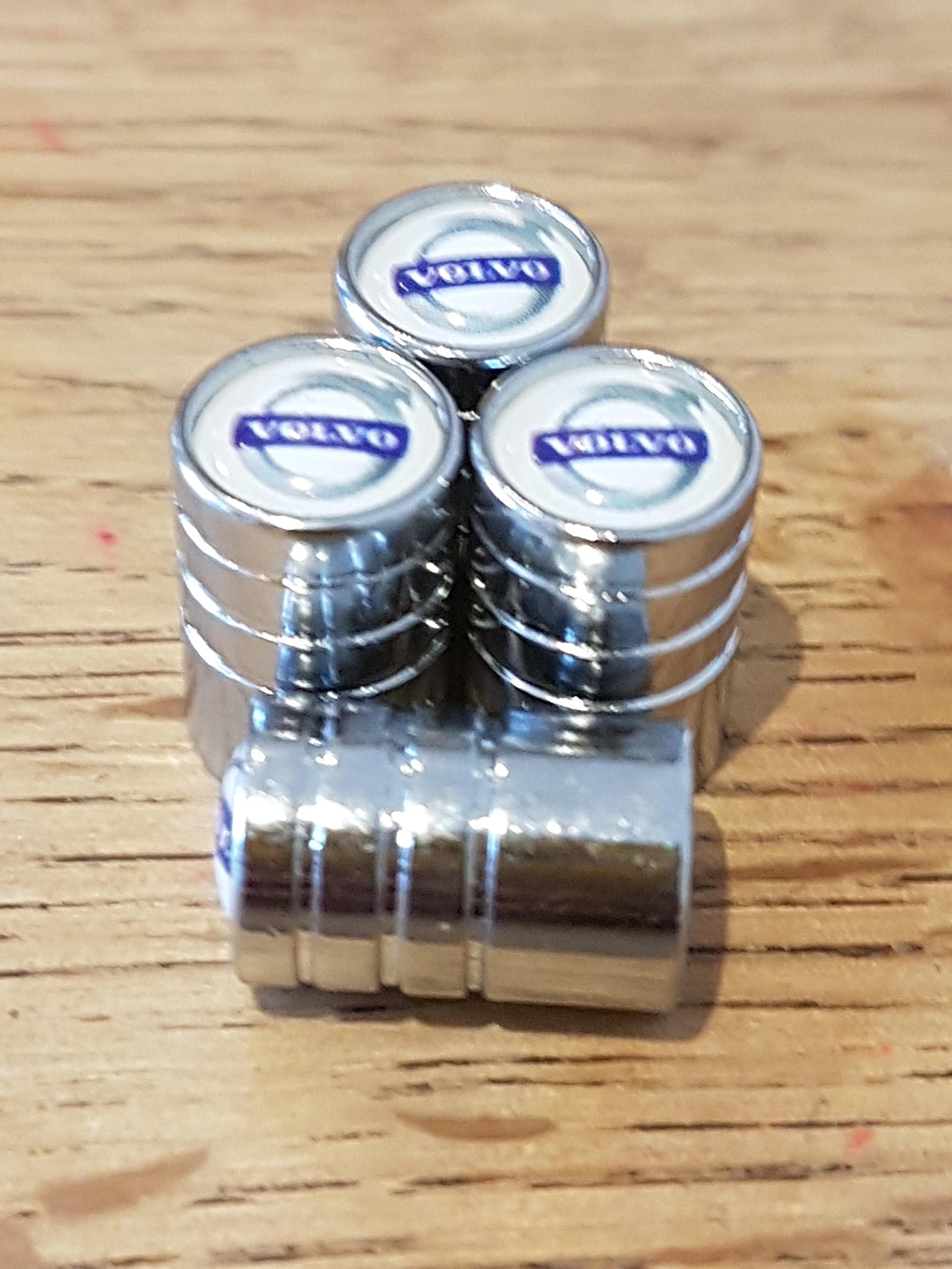 Speed Demons VOLVO WHITE TOP CHROME DELUXE Wheel Valve Dust Caps FROM US ONLY XC90 XC70 XC60 V70 V60 V40 S80 S60