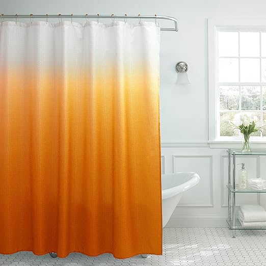 Creative Home Ideas Ombre Textured Shower Curtain With Beaded
