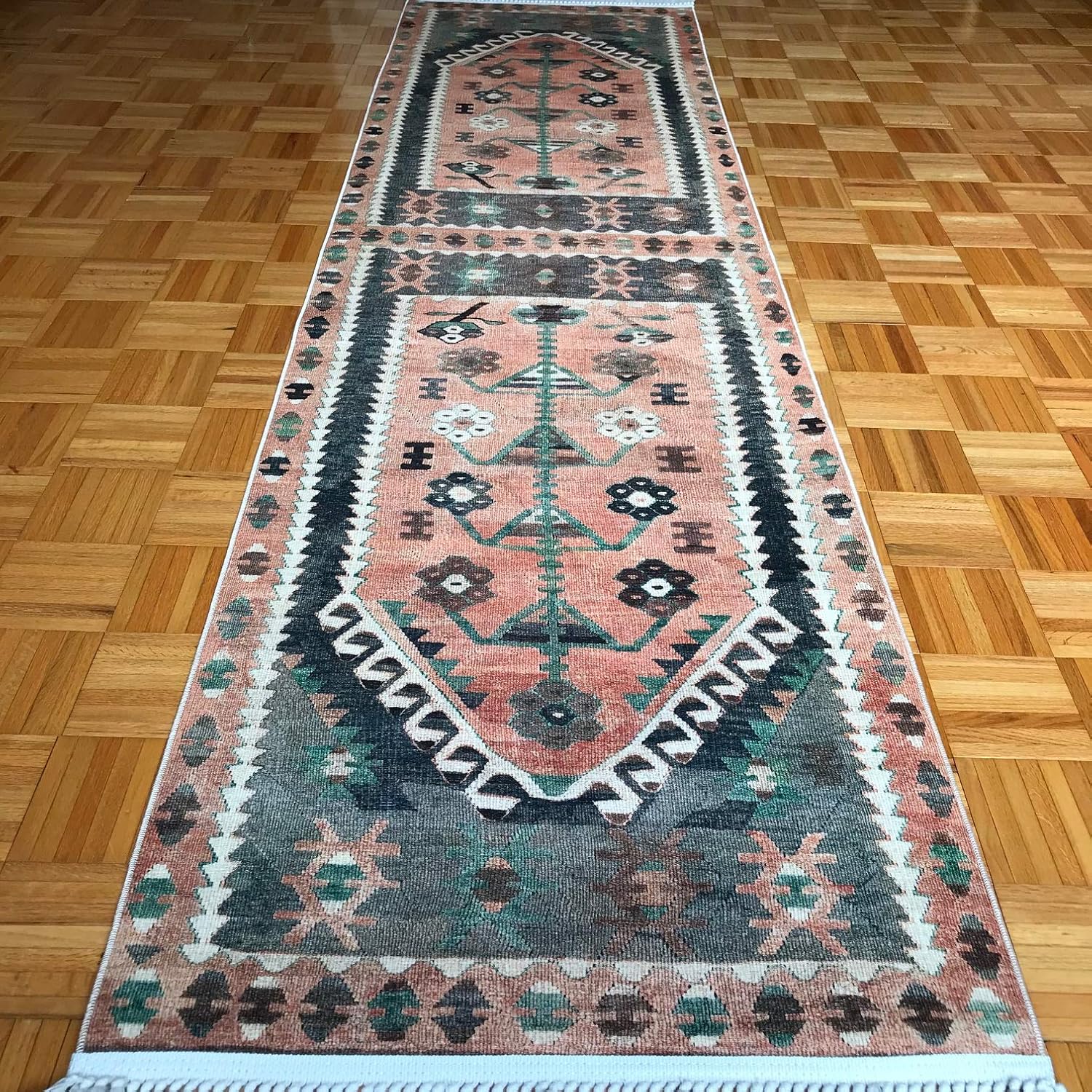 Amazon Com Turkish Kilim Design Runner Rug For Hallway Entryway Kitchen Living Room 3 X10 Actual 2 6 X10 4 Denizli Furniture Decor