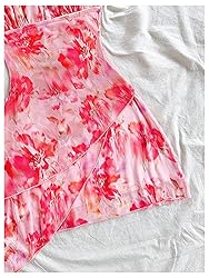BEAUDRM Women's Floral Print Sleeveless Halter Deep
