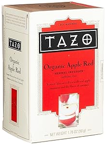 Tazo Organic Baked Cinnamon Apple Herbal Infusion, Caffeine Free, 20-Count Tea Bags (Pack of 6)