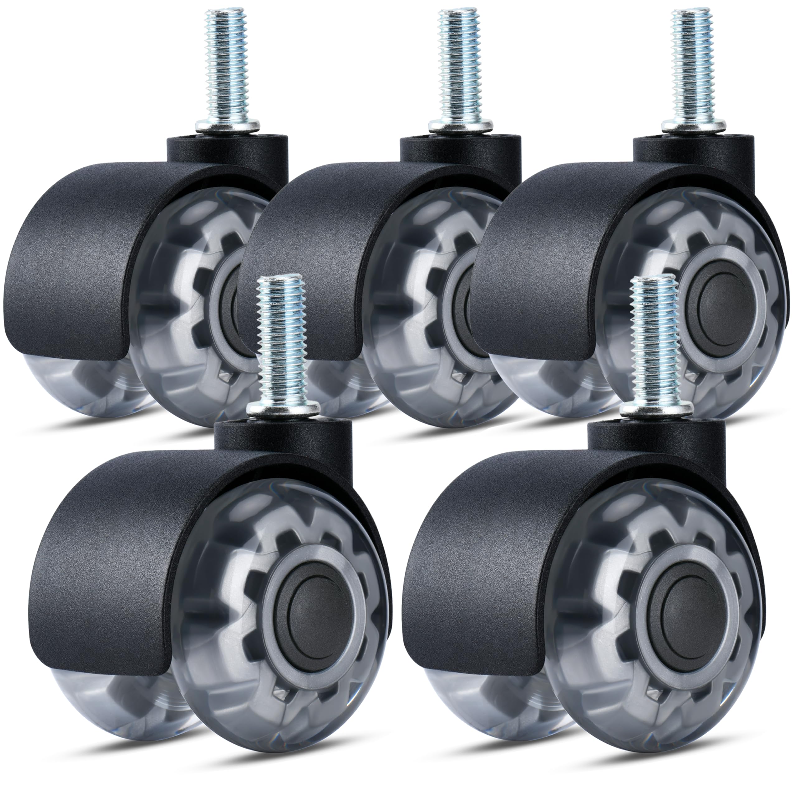 Photo 1 of 2” Office Chair Caster with M10 x 25 Threaded Stem Heavy-Duty Smooth Rolling Safe for All Floors Silent and Durable Replacement for Home and Office Chairs