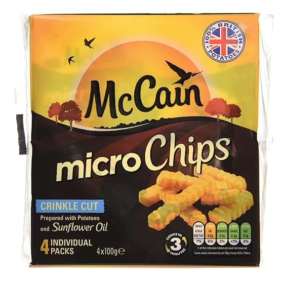 McCain Micro Chips Crinkle Cut, 4x100g (Frozen) Amazon.co.uk Grocery