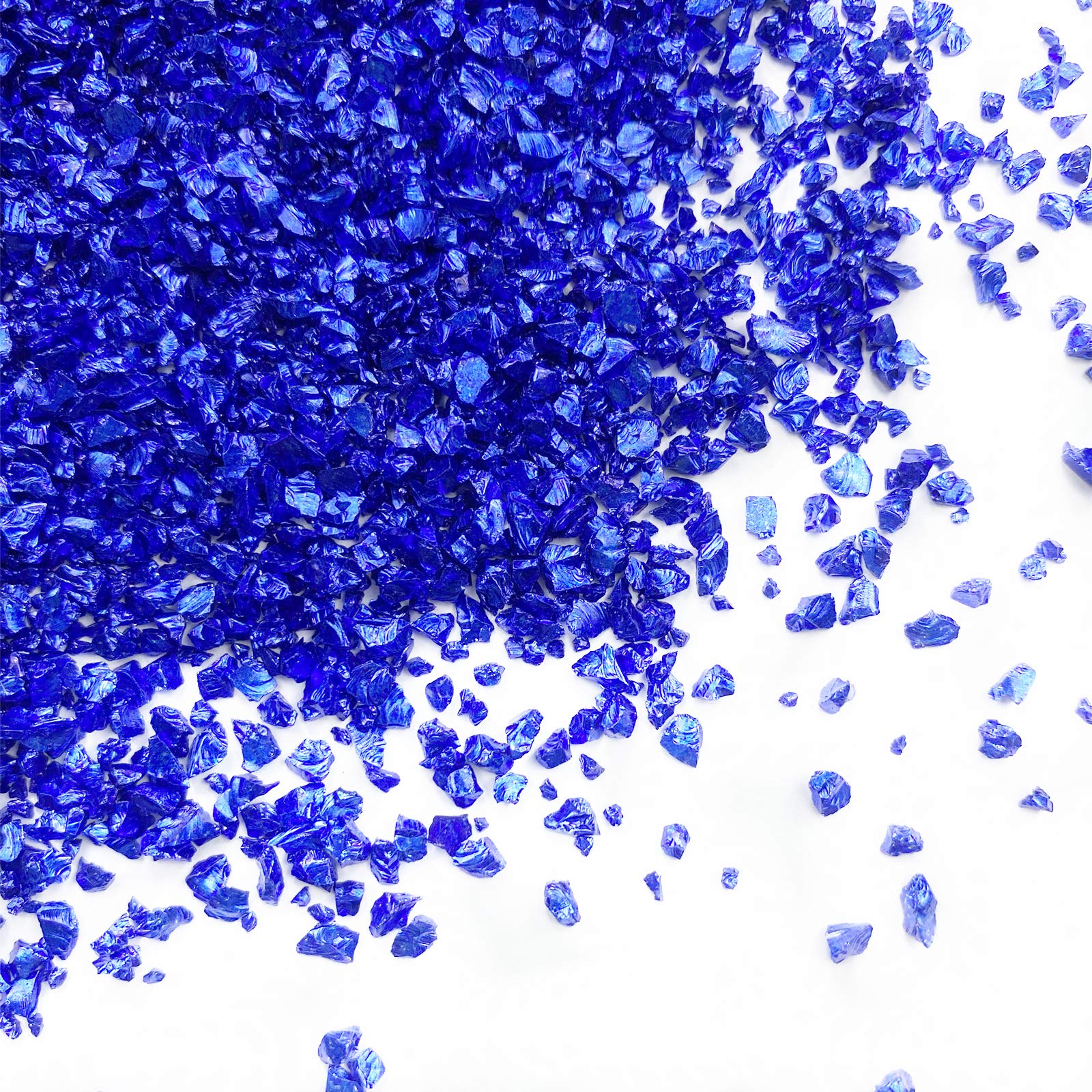 Photo 1 of Jmassyang Crushed Glass Irregular Metallic Chips 100g Sprinkles Chunky Glitter for Nail Arts Craft Resin DIY Mobile Phone Case Vase Fillers Jewelry Making Home Decoration (Dark Blue, 2-4mm)