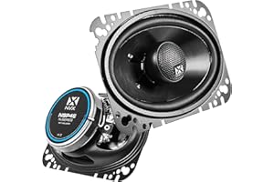 NVX NSP46 300W Peak (100W RMS) 4x6 2-Way N-Series Coaxial Car Speakers with 20mm Silk Dome Tweeters