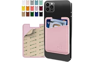 WALLAROO WALLETS Premium Leather Phone Card Holder - Stick On Wallet for iPhone and Android Smartphones - Minimalist Style with Non-Slip Lining Secures Up to 3 Cards Kangaroo
