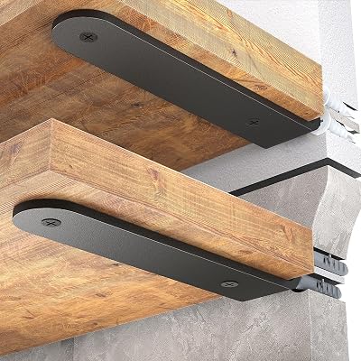 WELDUN 6 Pack Floating Shelf Brackets 15 cm Heavy Duty Black L Shaped