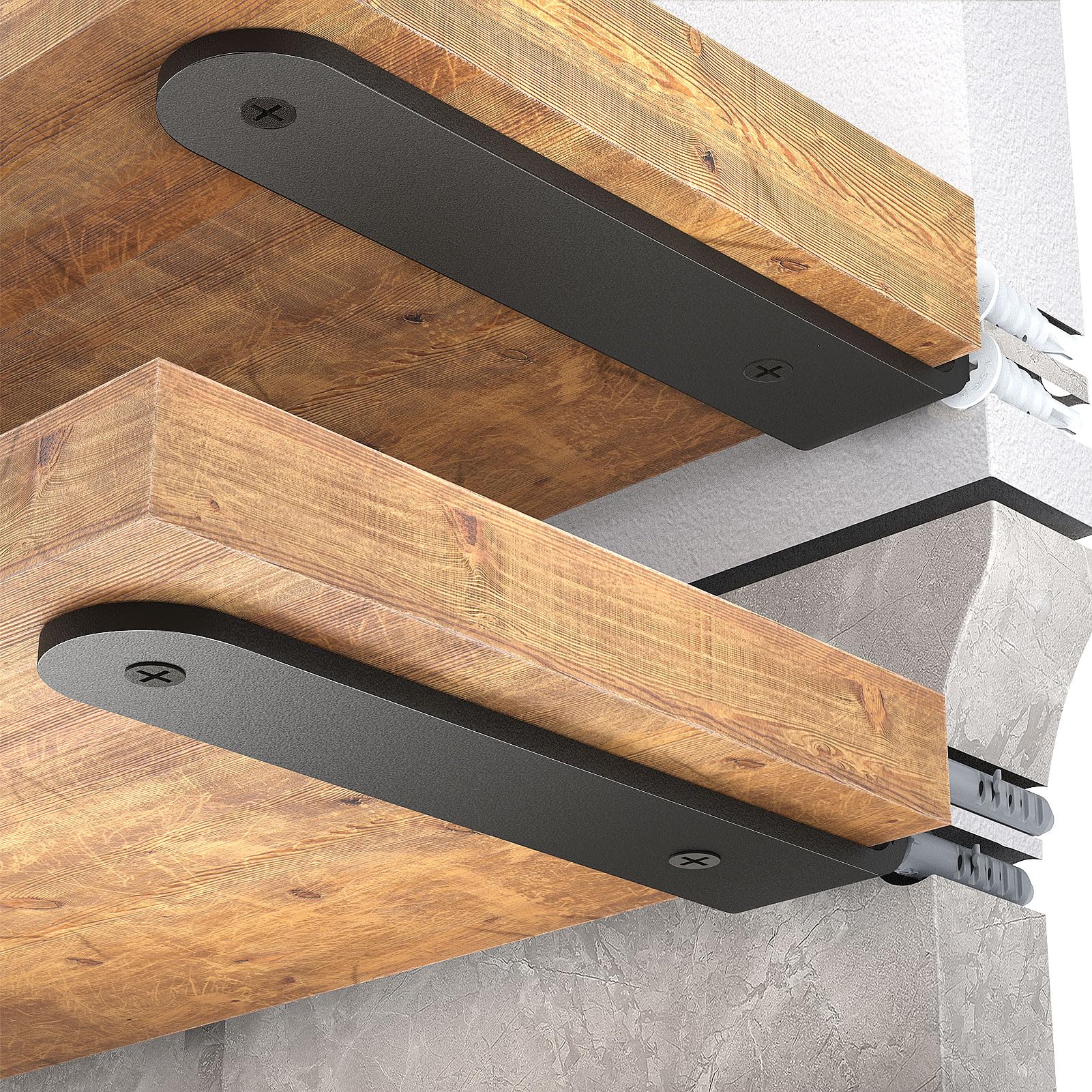 WELDUN 4 Pack Metal Shelf Brackets 10 cm, Heavy Duty Wall Mounted Angle Shelving Brackets, Support Wall Hanging, Black