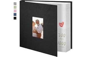 Yopih Photo Album 4x6 1000 Pockets Large Capacity Photo Albums with Linen Cover Picture Albums for Family, Wedding, Baby, Photo Book Holds Vertical Pictures Black