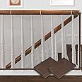 2 Pack 10ft x 2.6ft Indoor Outdoor Baby Safety Stair Railing Net Baby Proofing Stair Balcony Banister Rail Guard Child Safety Stair Protection Safe Rail, Brown