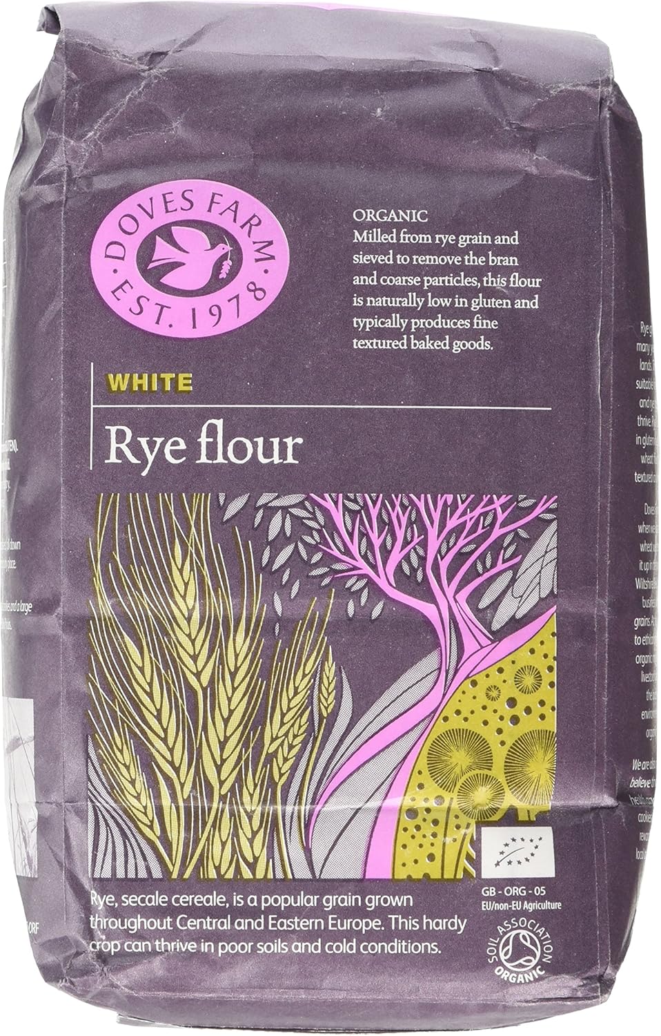 Doves Farm Rye Flour White Organic 1 kg (Pack of 5) Amazon.co.uk Grocery