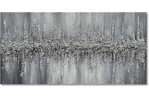 Limiyer Art Modern Abstract Wall Art Black and White Crystal Stone Texture Painting Living Room Bedroom Corridor Wall Art Deco Painting 24x48 Inch