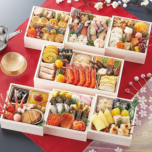 Amazon | 【冷蔵 盛付済 おせち 解凍不要】 京都御所南 京料理「やまの」監修 七箱与段重 一陽来復 [長方形変形4段 69品目 約4～5人前] 12/30日お届け | スカイネット | おせち 通販