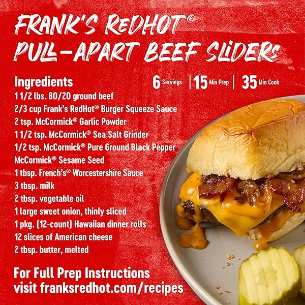 FRANK’S REDHOT BURGER SAUCE, SQUEEZE BOTTLE, CREAMY, TANGY BLEND OF DILL PICKLE JUICE, MAYO, AND FRANK’S REDHOT HEAT FOR BURGERS & MORE, 12 FL OZ