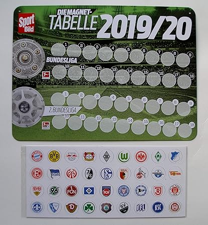 Deutsche Fussball Liga 1 Und 2 Bundesliga Magnettabelle Mit