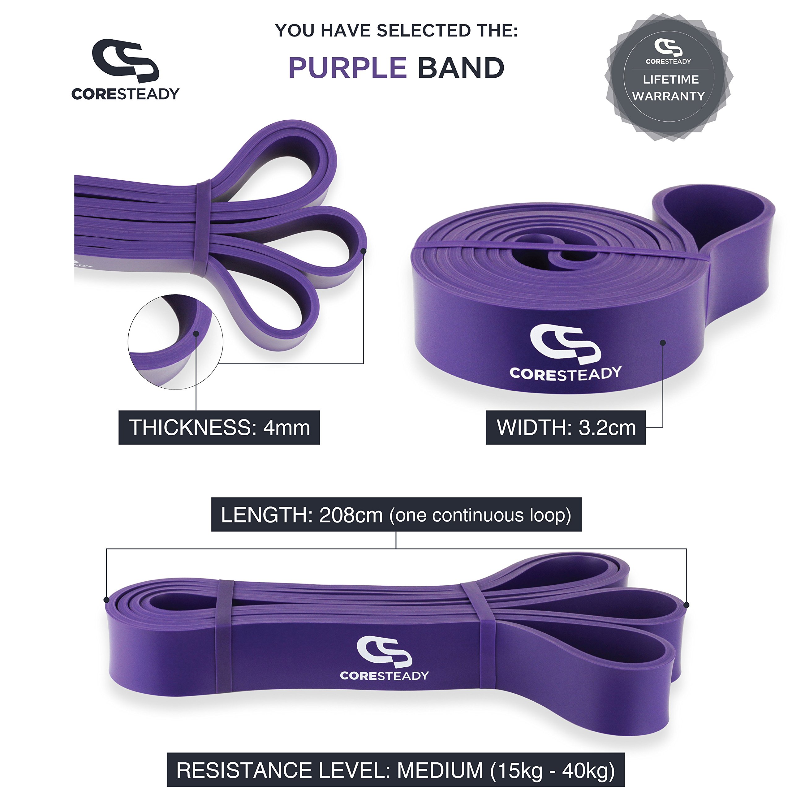 Coresteady Resistance Band Assisted Pull Up Band Exercise Workout