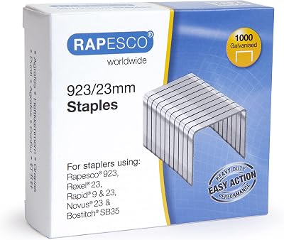 Rapesco 923/23mm Galvanised Heavy Duty Staples Pack of 1000