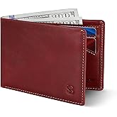 SERMAN BRANDS Mens Slim Bifold Wallet RFID Blocking Minimalist Front Pocket Wallets for Men - Thin & Stylish