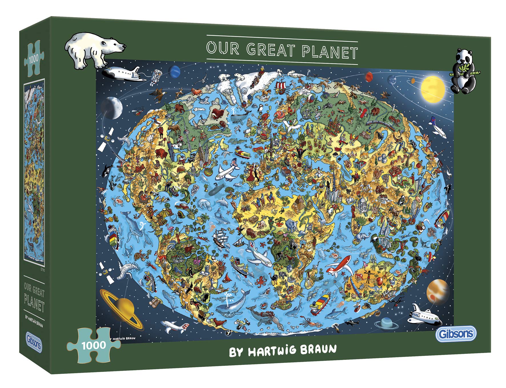 Our Great Planet | 1000 Piece Jigsaw Puzzle | Globe Map Puzzle | Sustainable Puzzle for Adults | Premium 100% Recycled Board | Great Gift for Adults | Gibsons Games