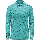 Men’s Funny Long Sleeve Golf Polo Shirt – Moisture Wicking Performance Casual Relaxed Fit Quick Dry Tennis Pickleball Bowling