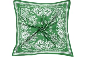 VANLINKER 27.5 Inches Silk Head Scarf for Women Men Vintage Bandanas Satin Hair Scarf Silk Wrap Neck Square Scarves VL9549
