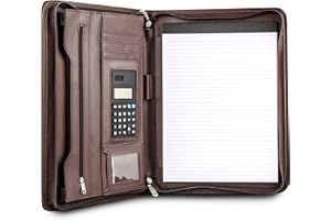 Cossini Black Superior Vegan Leather Business Portfolio with Zipper – Padfolio All-in-One. Smartest Protective 10.1 Inch Tabl