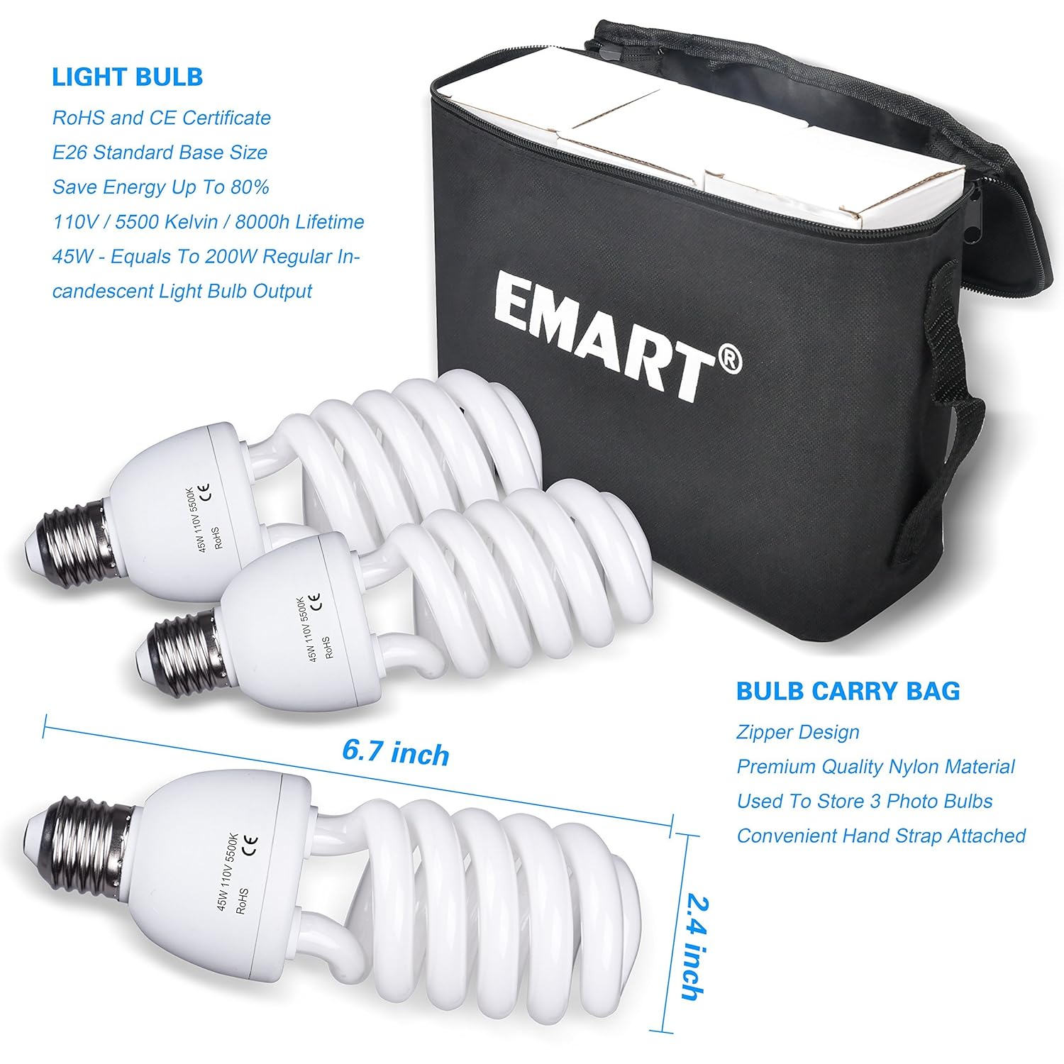 Emart 600W Photography Photo Video Portrait Studio Day