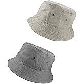 Gelante Solid Color 100% Cotton Bucket Hat for Women and Men Packable Travel Summer Beach Hat