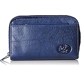 Buxton Heiress Double-Zip Organizer Wallet, Navy