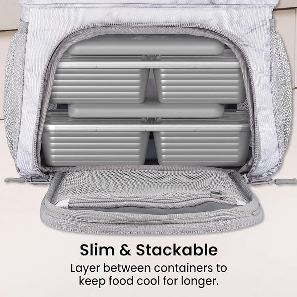 BENTGO CHILLERS ICE PACKS: SLIM, REUSABLE QUICK-FREEZE COOLING DESIGN KEEPS FOOD FRESH IN LUNCH BOXES, BAGS, & COOLERS FOR WORK, COLLEGE, CAMPING, & MORE; EASY TO CLEAN & CHILLS FAST; 4-PACK (GRAY)