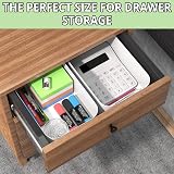 W&H 5 Pcs White Plastic Storage Boxes with Handle, 8.2 x 5.5 x 2.7 in view 6