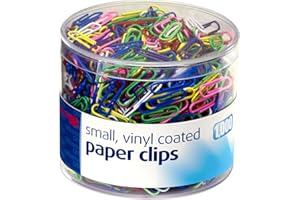 Officemate Vinyl Coated #2 Paper Clips, Assorted Colors, Tub of 1000 (97634)