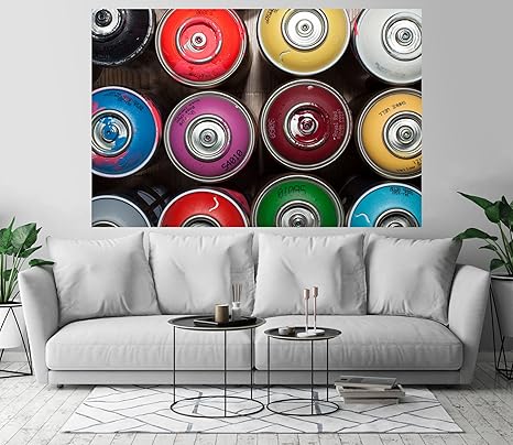 Amazon Co Jp グラフィティスプレーペイント缶アートプリント壁装飾イメージ自己粘着 壁紙ステッカー 48x72 3xl Gr 1050w 3xl ホーム キッチン