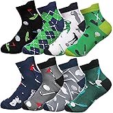 Bonuci 8 Pairs Valentine Novelty Golf Socks Gifts for Golf Lover Women Men Funny Sport Ankle Low Cut Socks Birthday Gift