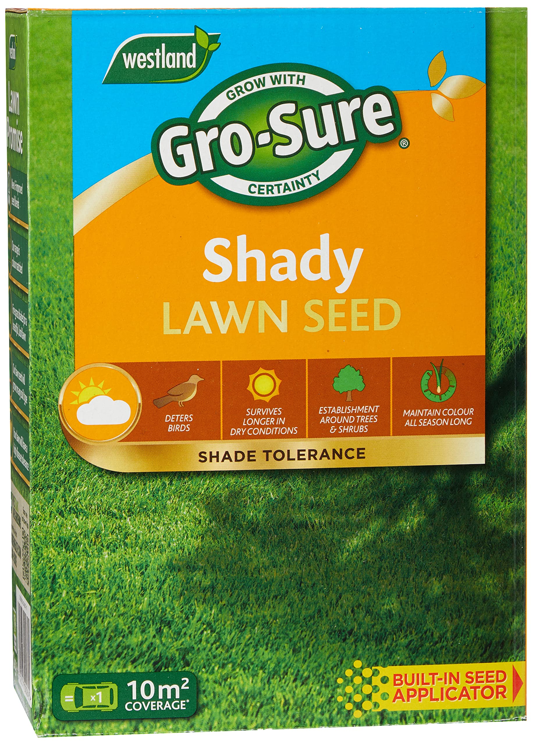 Gro-Sure 20500185 Shady Lawn Seed, 10 m2, 300 g, Green