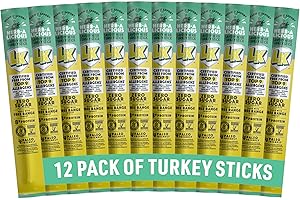 Lorissa's Kitchen Premium Free Range Jerky Snack Sticks 12-Pack: Herb-A-Licious Turkey Flavor, 8g Protein, Certified Free from Top 9 Allergens, Gluten-Free, Non-GMO, Zero Sugar, Keto, Paleo