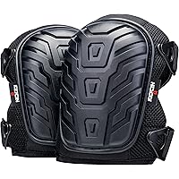 NoCry Professional Gel Knee Pads for Work with Soft Foam and Gel Cushion — Heavy Duty Cap, Reinforced Adjustable Straps, Mili