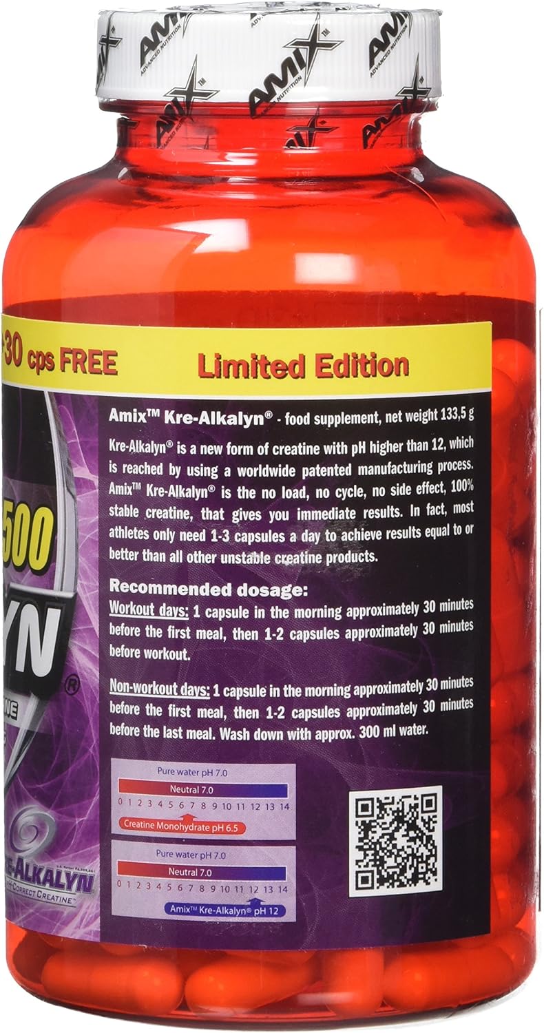 AMIX, Creatine Monohydrate, Kre-Alkalyn, 150 Capsules, Ideal for Athletes, Supplement to Increase Strength - Image 3