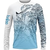 Made in USA Fishing Shirts for Men Long Sleeve Lightweight Dri Fit UPF 40+ Sun Protection Quick Dry Running Hiking Tshirts