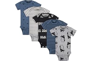 Grow by Gerber baby-boys 5-pack Short-sleeve Onesies Bodysuits