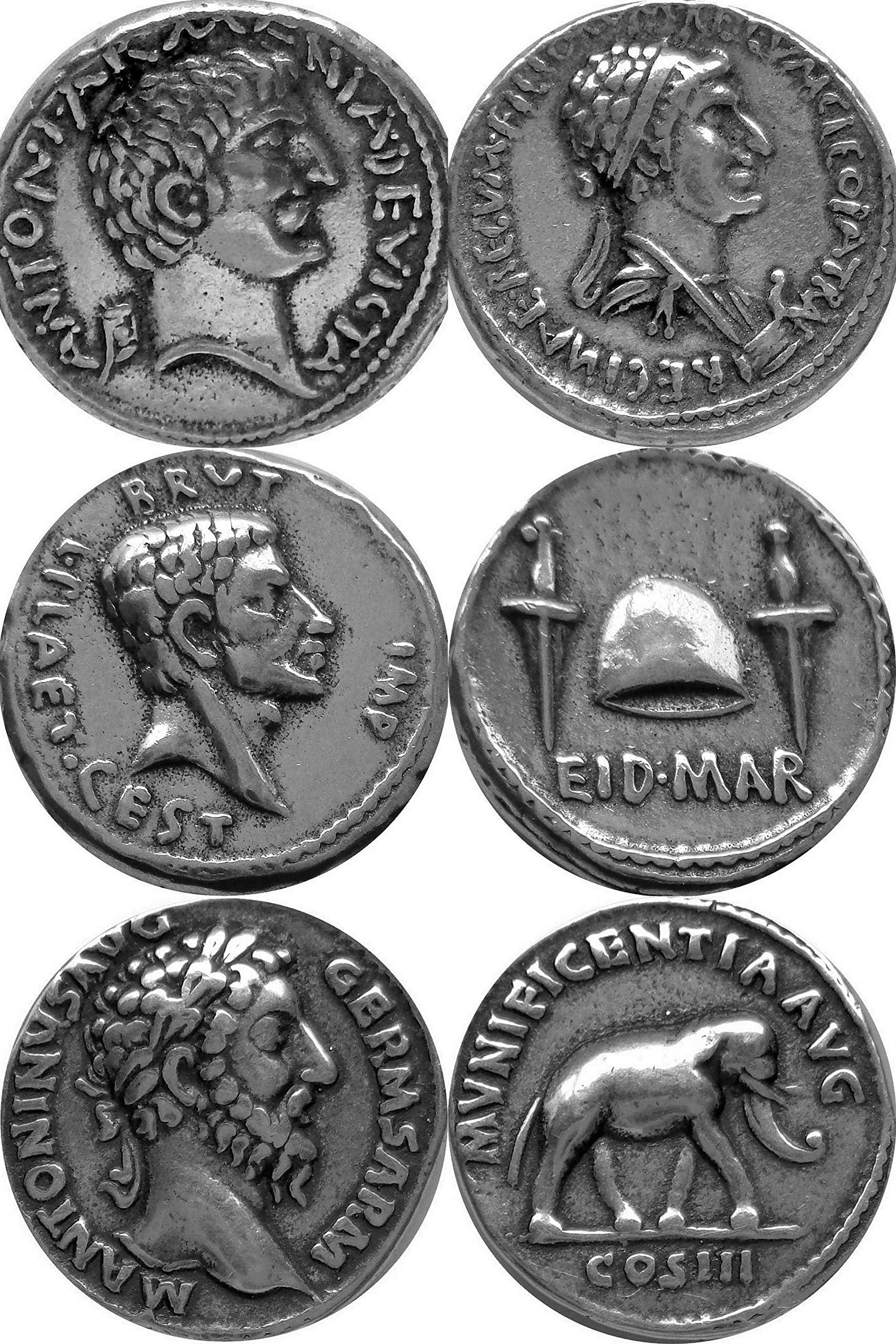 Golden Artifacts Cleopatra Brutus Marcus Aurelius 3 Roman Coins Collectible Coin Sets, Unique Gift, Roman Empire (3ROME-S)