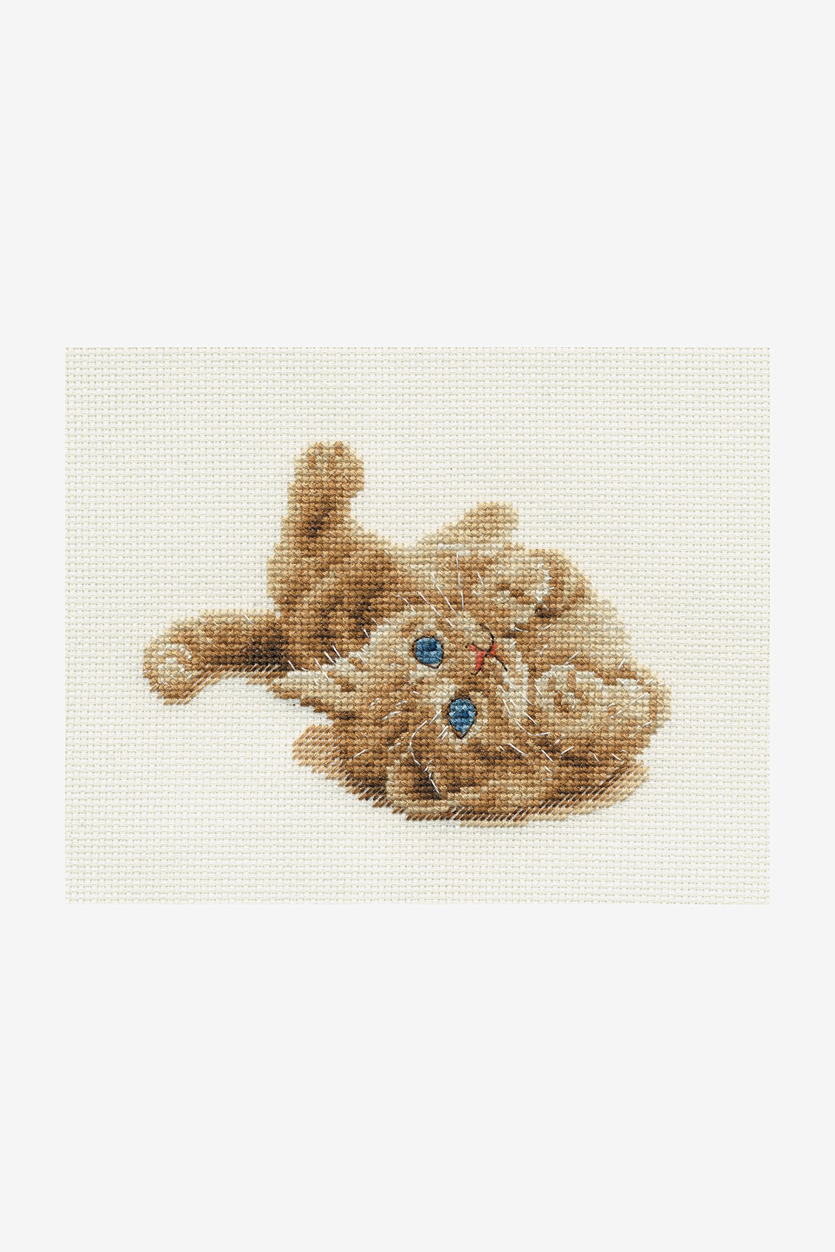 DMC The Cat Cross Stitch, Includes Aida 14 Count Fabric, Embroidery Thread, Needle and Instructions