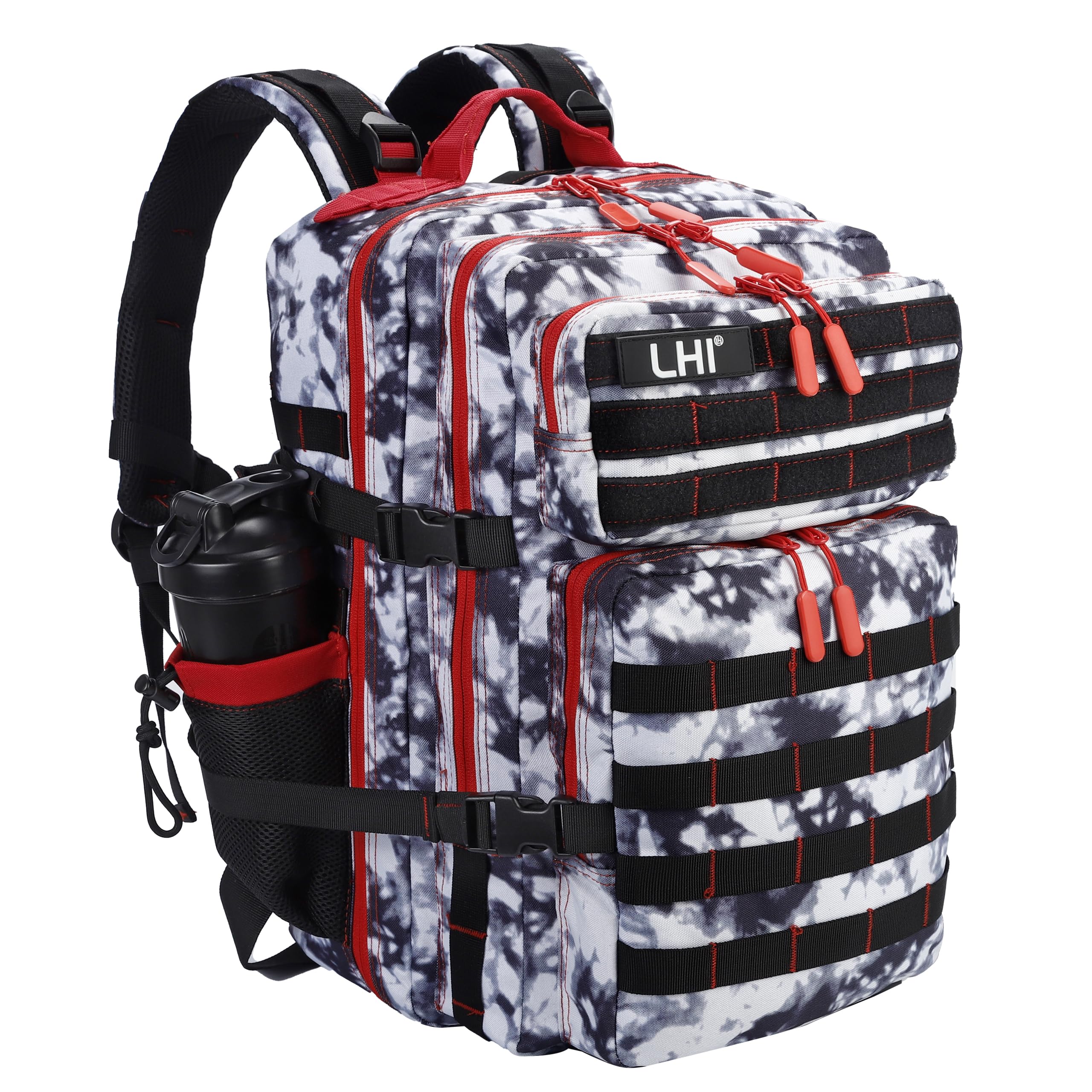 LHI Military Tactical Backpack for Men and Women 45L Army 3 Days Assault Pack Bag Large Rucksack with Molle System Black and white Image LHI Military Tactical Backpack for Men and Women 45L Army 3 Days Assault Pack Bag Large Rucksack with Molle System Black and white Image