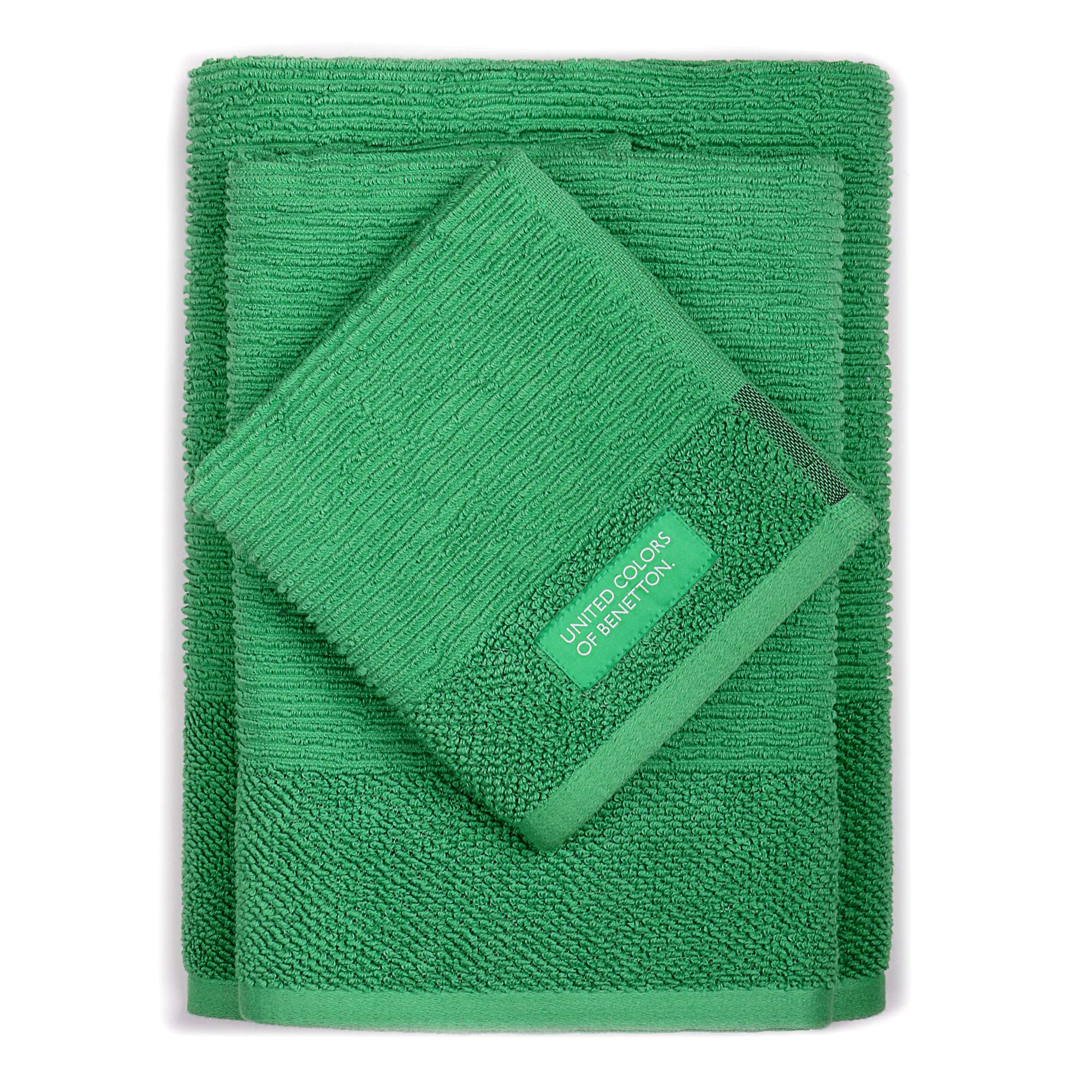 UNITED COLORS OF BENETTON. BE022 Set of 3 Bath Towels (30 x 50 + 50 x 90 + 70 x 140 cm) 450gsm 100% Cotton Green House Benetton